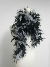 ★ FEDERBOA SCHWARZ GRAU - 140 cm - KARNEVAL KOSTÜM CHARLESTON PARTY DEKO ★