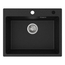 Granitspüle Küchenspüle Schwarz Einbauspüle Spülbecken mit Ablaufgarnitur Küchen