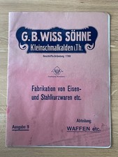 Alter Katalog von der Firma G.B.Wiss Söhne Kleinschmalkalden in Thüringen 