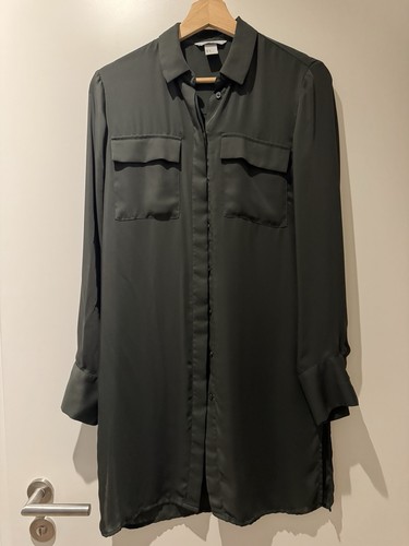 Bluse lang dunkelgrün - h&m,