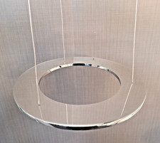 PIANI RONDO 28, LED Design  Pendelleuchte, Downlight, alu poliert, flach,D=28cm