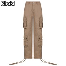 Womens Wide Leg Cargo Trousers