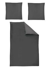 Neu irisette Premium Bettwäsche 8000-13 anthrazit 240x220 cm 100% Baumwolle