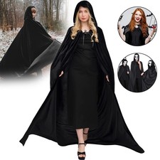 Halloween Vampir Umhang mit Kapuze Mittelalter Mantel Vampir Cap Kapuzenumhang