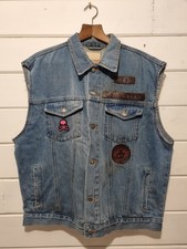 Vintage Two Wheel Drifters Jeansweste/ Weste Herren M Blau Jeans Western Look