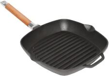 Gebrauchte Steakpfanne Bratpfanne Grillpfanne aus Gusseisen 28x28 cm geriffelt