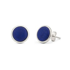 PURAJA Edelstein Ohrstecker aus 925 Sterling Silber: Lapislazuli