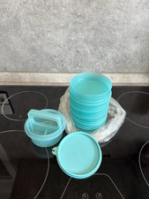 Tupper Hamburger Patty Maker Presse 6 Gefrierbehälter Türkis Patties Eiskristall