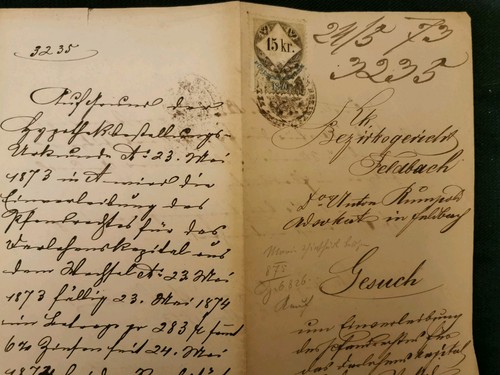Urkunde 1873 sulzbach - urkunde,