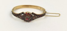 gut Top Antik Granatarmband 19. Jh. Armband reich besetzt Granat Gold Auflage