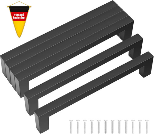 Möbelgriffe schwarz 192mm - schwarz,