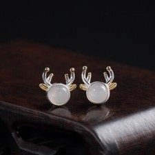 I04 Earring Moose Antlers
