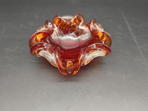 Antike schwere glasschale rot - antike,