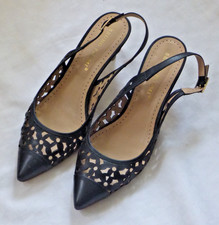 Sling Pumps schwarz spitz 41