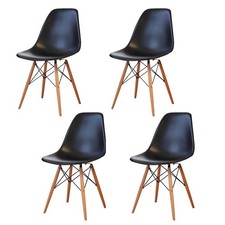 PN Home Ghost Dining Chair Esszimmer Stuhl 4er-Set schwarz