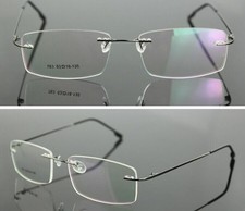 Herren Titanlegierung Randlos Brillengestelle Rx Brille Rahmen Leicht Rahmenlos