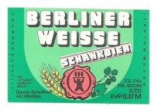 Bieretikett VEB Berliner Brauereien Berlin DDR BETRIEB SCHULTHEISS ABT WEISSBIER