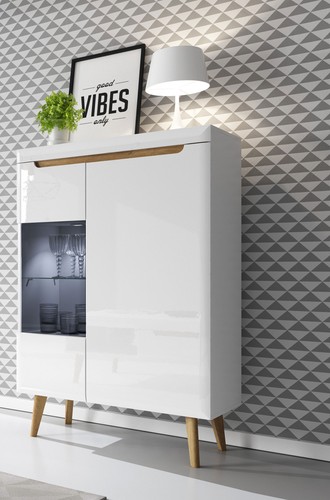 Highboard vitrinenschrank 90cm - highboard,