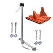 SAT Schüssel Aufdach LTE Antennen Dach Mast Sparrenhalter Frankfurter Pfanne rot