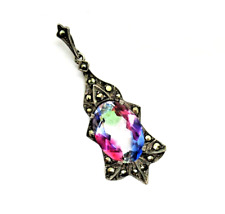 TRAUM Anhänger 800 Silber wohl Rheinkiesel antik Jugendstil / Art Deco ca. 1920