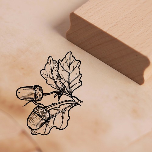 Stempel eichenblatt mit - stempel,