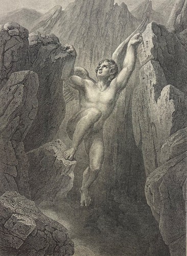 Satan erscheint aus dem - satan,