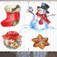 Weihnachten Rustikale Gardine Aquarell Weihnachten