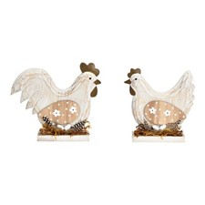 Aufsteller Holz Deko Huhn Hahn