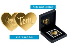 Geschenk Goldmünze Herz mit