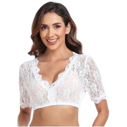 Dirndlbluse damen weiß - dirndlbluse,