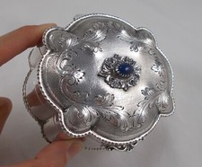 *RAR* Seltene Pralinen-/ Zuckerdose in 800er Silber Handarbeit mit Steinbesatz