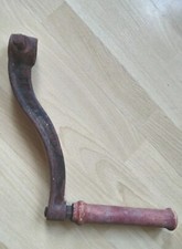 Drehkurbel mit Holzgriff antik