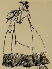 E. KLEPPER (1906-1980), Damen i. Krinolinenmode, Tusche Moderne Mode 1900-1924