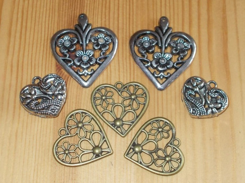 Metall herzen blumenmuster - herzen,