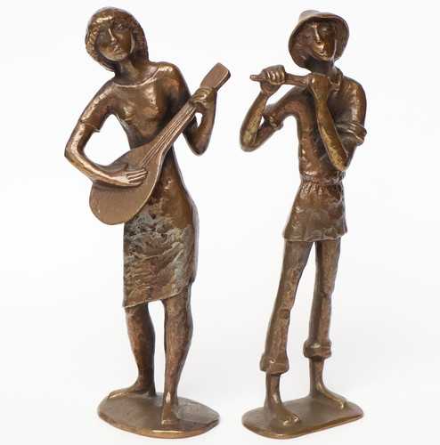 Kleine bronze figuren paar - 2,