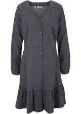 JEANSKLEID STRETCHKLEID NEU Gr. 48 KLEID  GRAU A-SCHNITT mit LANGARM + KNÖPFEN