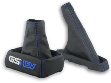 SCHALTMANSCHETTE HANDBREMSMANSCHETTE OPEL ASTRA F STICKEREI GSi 16V NAHT BLAU