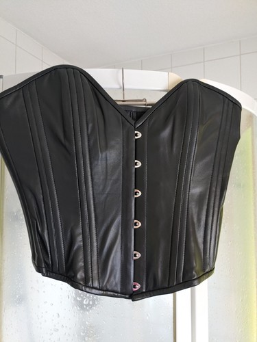 Echt leder korsett schwarz - leder,