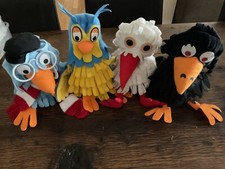 Fabeltjeskrant Märchenwald Handpuppe 4 x Figur ca. 25/38 cm Eule,Rabe,Storch,..