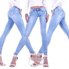 Damen Jeans Röhrenjeans Röhre Stretch Skinny Stretch Hose Sexy Hüftjeans D31