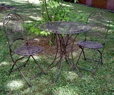 Gartentisch stuhl eisen - 2x,