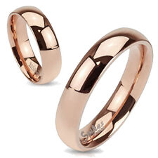 Titan Ring 4 mm 6 mm breit Rose Gold IP abgerundet bombiert Classic Herren Damen