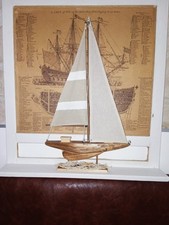 Holz Modell Segelschiff, Yacht, Vintage Regal, Holzboot, maritime Dekoration, 