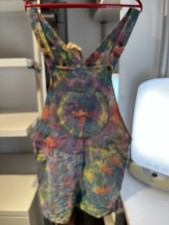 Latzhose Sommer Kurz Batik Made In Nepal Gr. M/L Bunt Damen Baumwolle Hippie