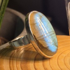 Silber Ring Labradorite Edelstein 925 Sterlingsilber Handgemacht Ring Schmuck