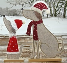 Weihnachtsdeko Hundepaar –