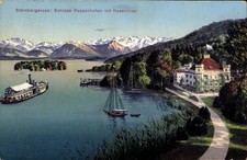 Ak Starnberg in Oberbayern, Schloss Possenhofen mit Roseninsel - 4892782