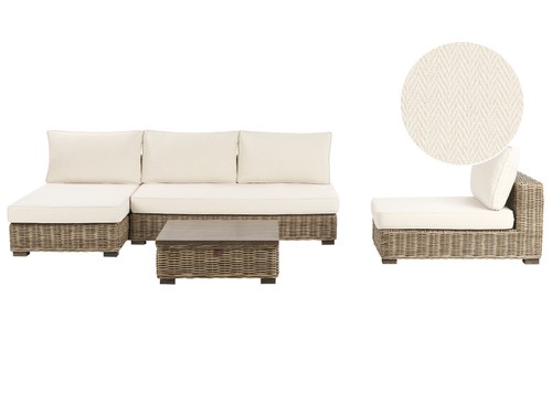Lounge set rattan grau - lounge,