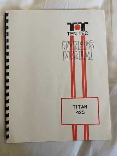 Ten tec 425 owners manual - ten,
