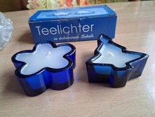 2 ältere Teelichter in dekorativer Schale, unbenutzt in original Verpackung